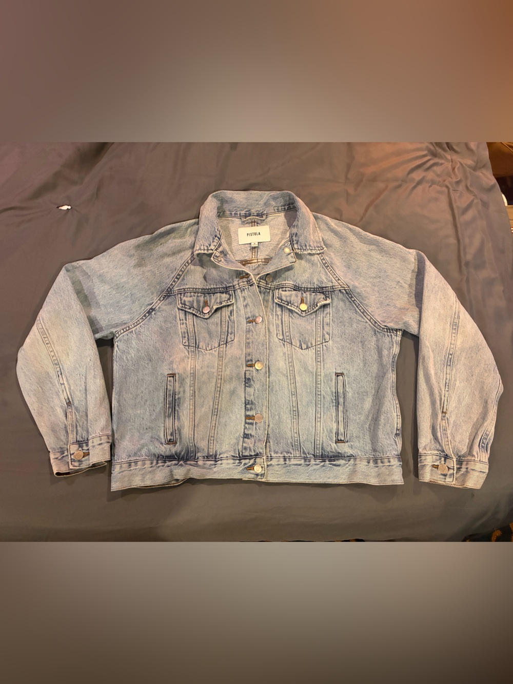 PISTOLA Light Wash Saba Fitted Denim Jacket